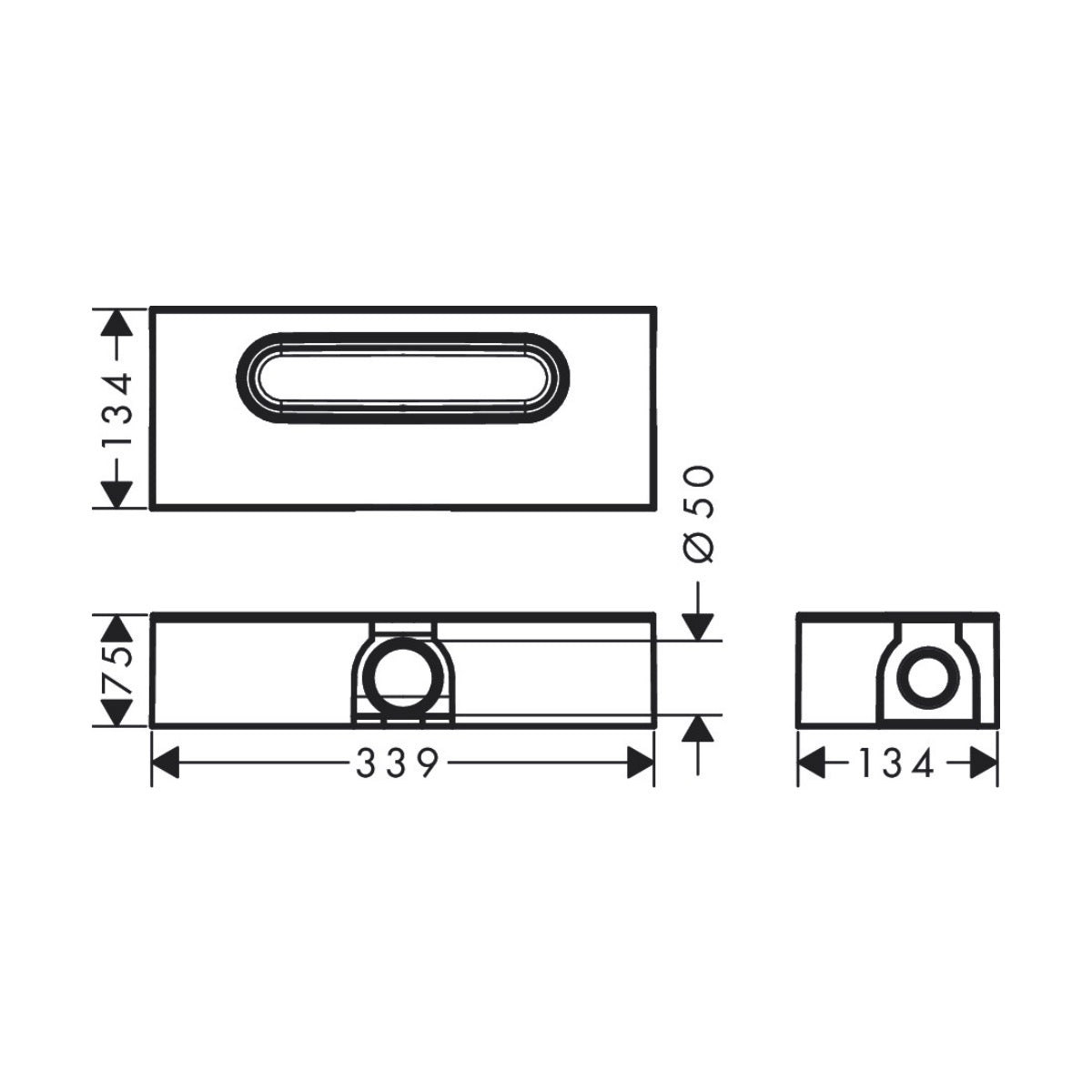 01001180 Hansgrohe uBox universal Base sifon DN50 za tuš kanaleto