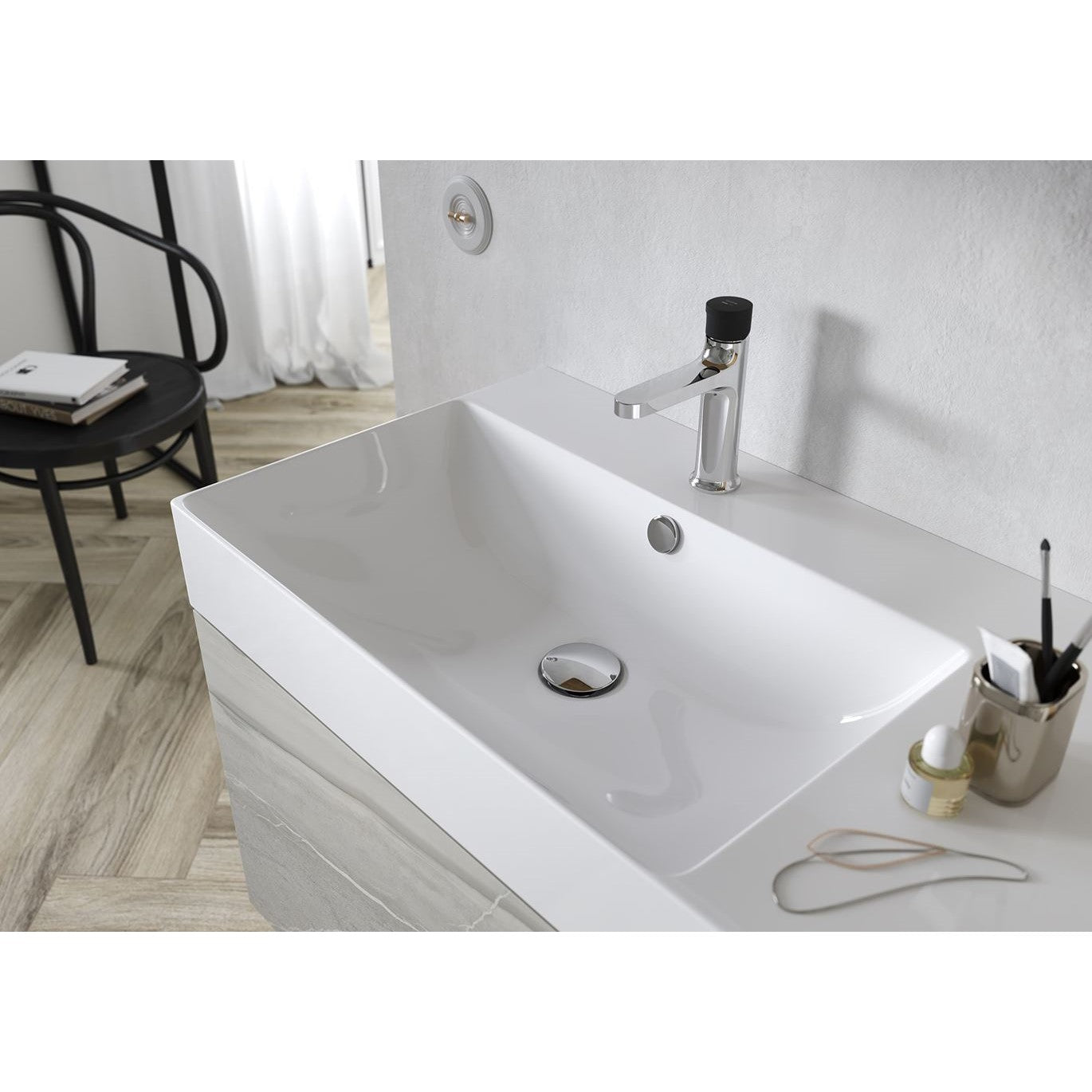 K671-006 Cersanit Inverto 80 x 45 cm keramični umivalnik z odprtino za armaturo