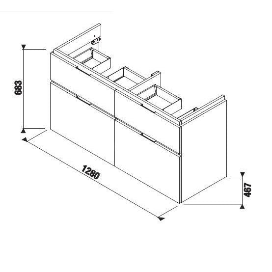H40J4274025191 Jika Cubito 128 x 47 cm omarica za umivalnik