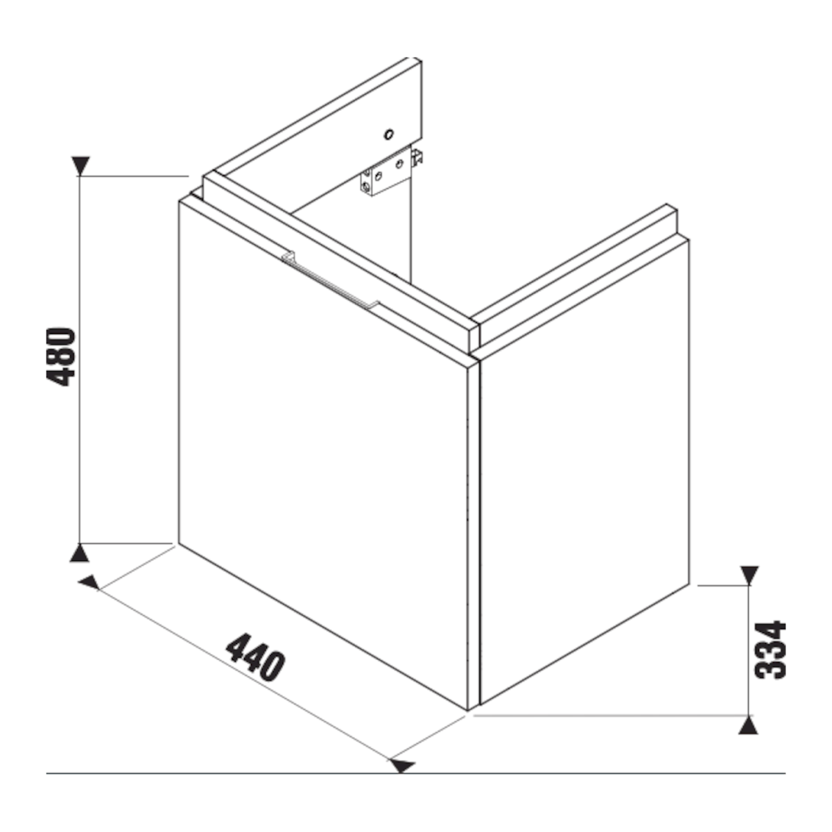 H40J4213015001 Jika Cubito 44 x 33 cm omarica za umivalnik