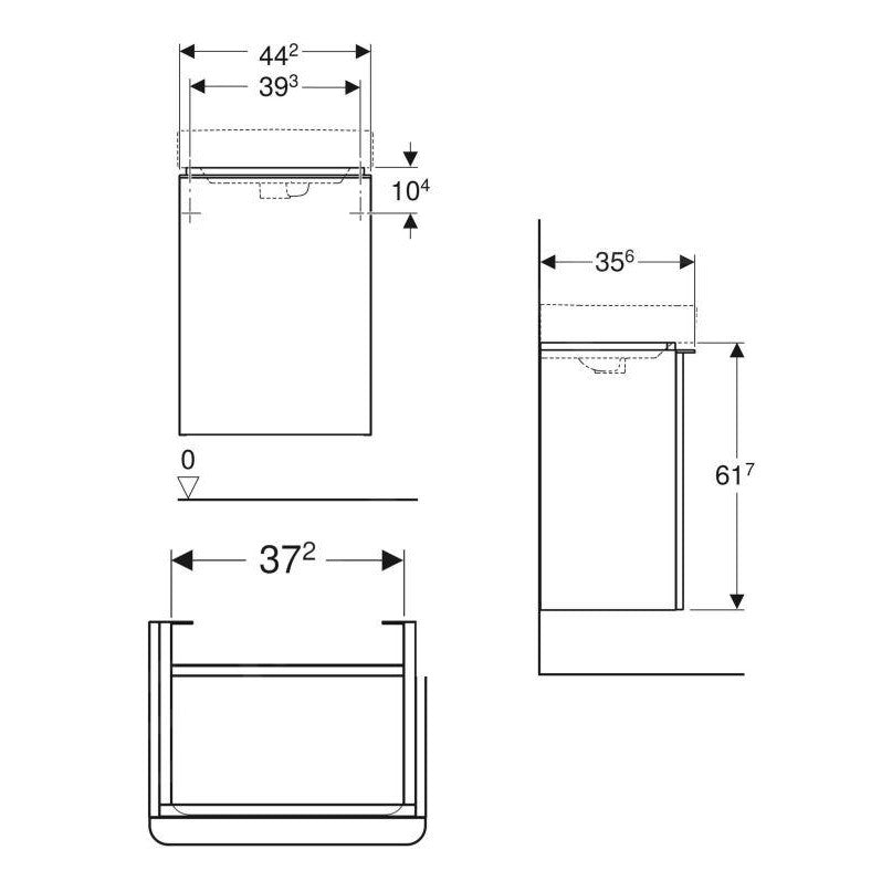 500.351.00.1 Geberit Smyle Square 44 x 36 cm leva izvedba omarica za umivalnik