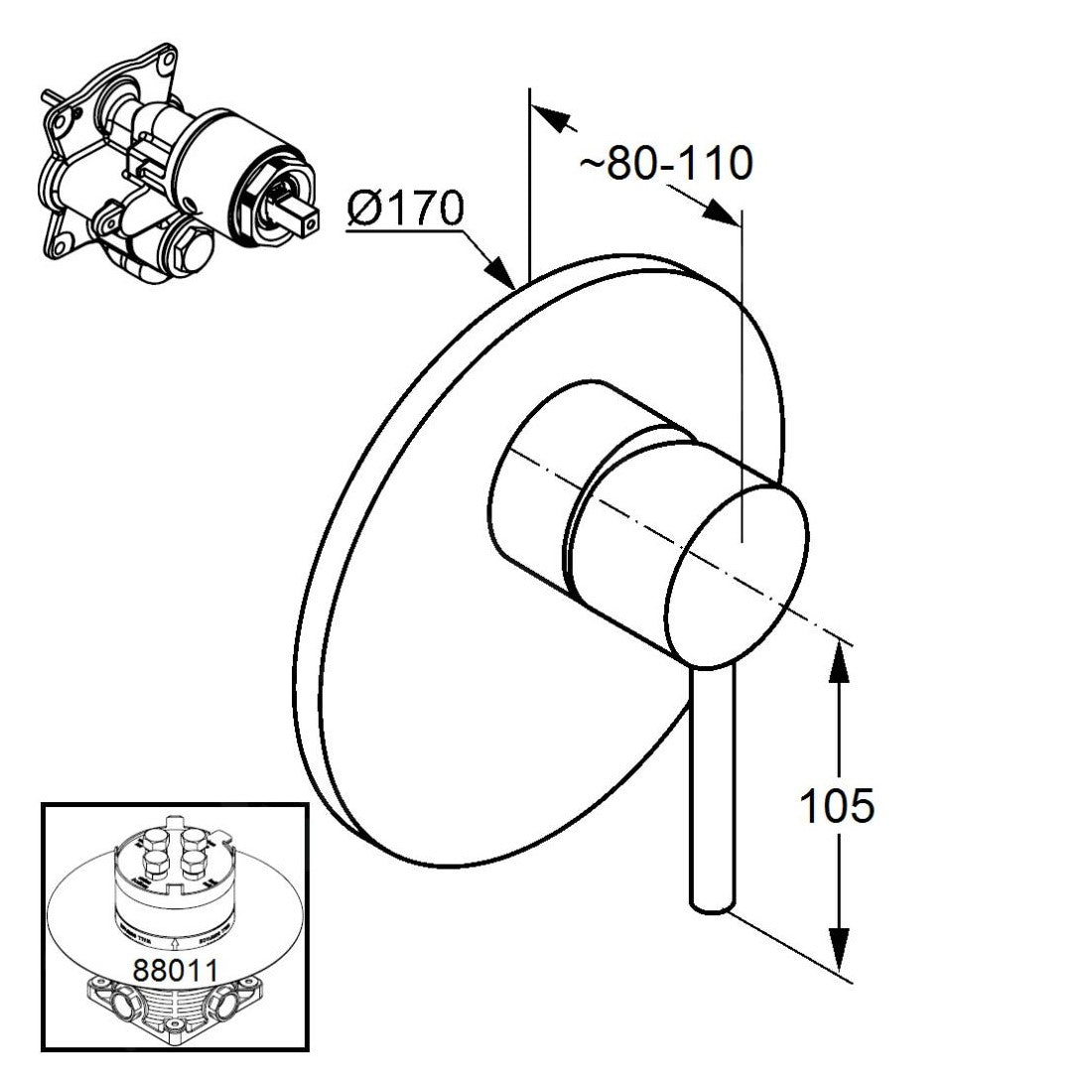 386550576 Kludi Bozz podometna armatura za kad ali tuš