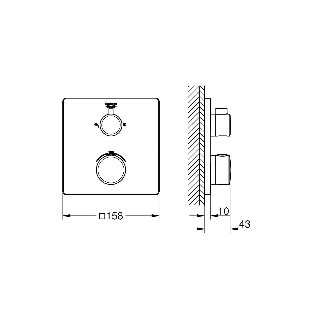 1022092430 Grohe Grohtherm termostatska pokrivna plošča