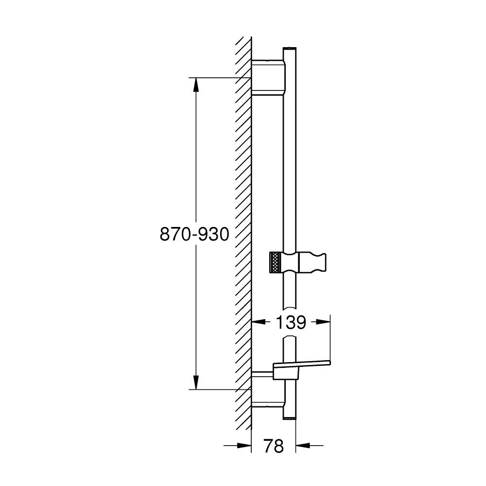 26603000 Grohe Rainshower SmartActive pomična tuš konzola 900 mm
