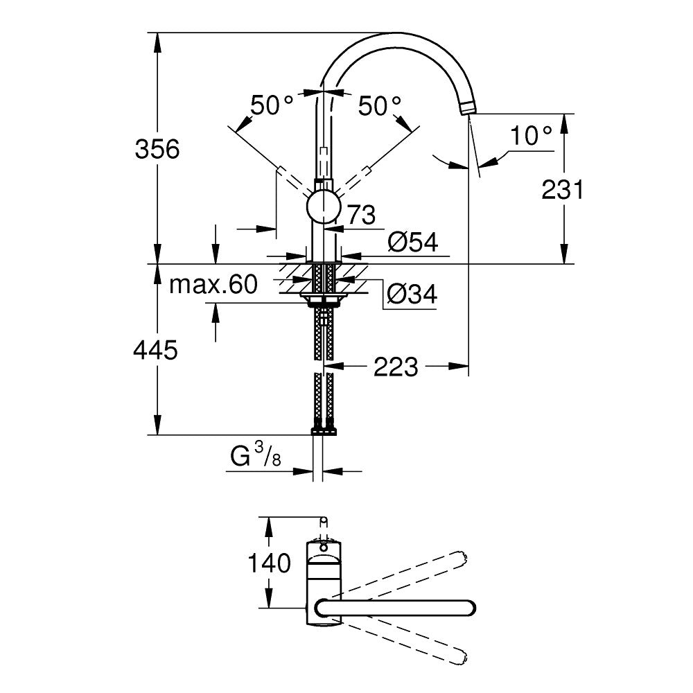 32917KS0 Grohe Minta vrtljiva kuhinjska armatura