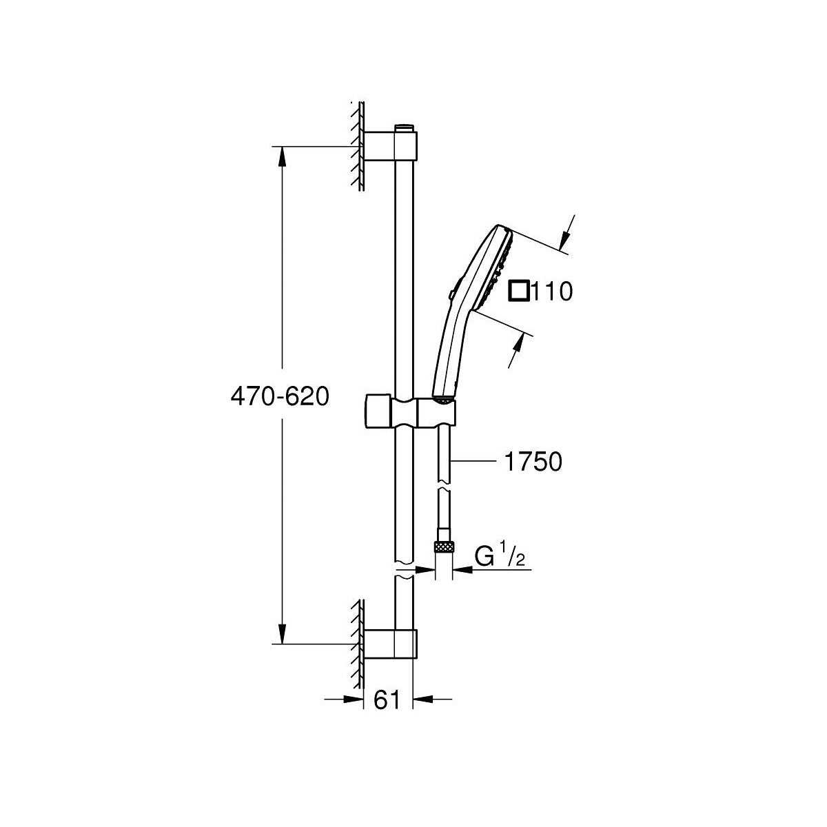 267482433 Grohe Tempesta Cube 110 tuš set ročna prha s konzolo