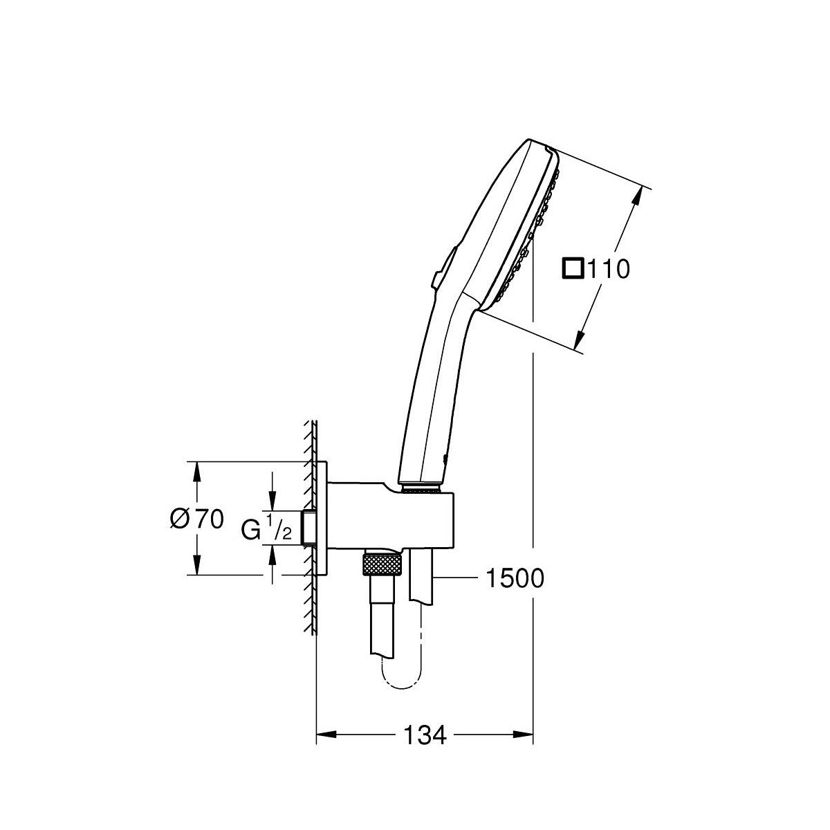 26910003 Grohe Tempesta Cube tuš set brez armature