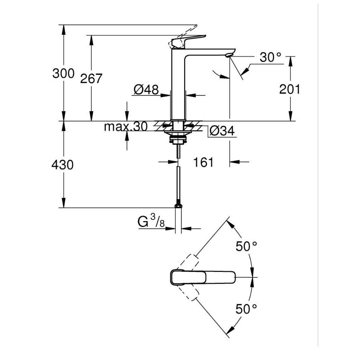 1017290000 Grohe Cubeo visoka armatura za umivalnik