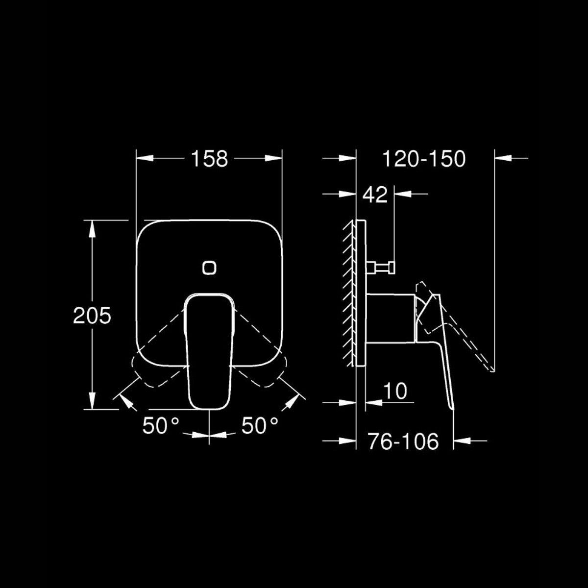 1017782430 Grohe Cubeo pokrivna plošča črna