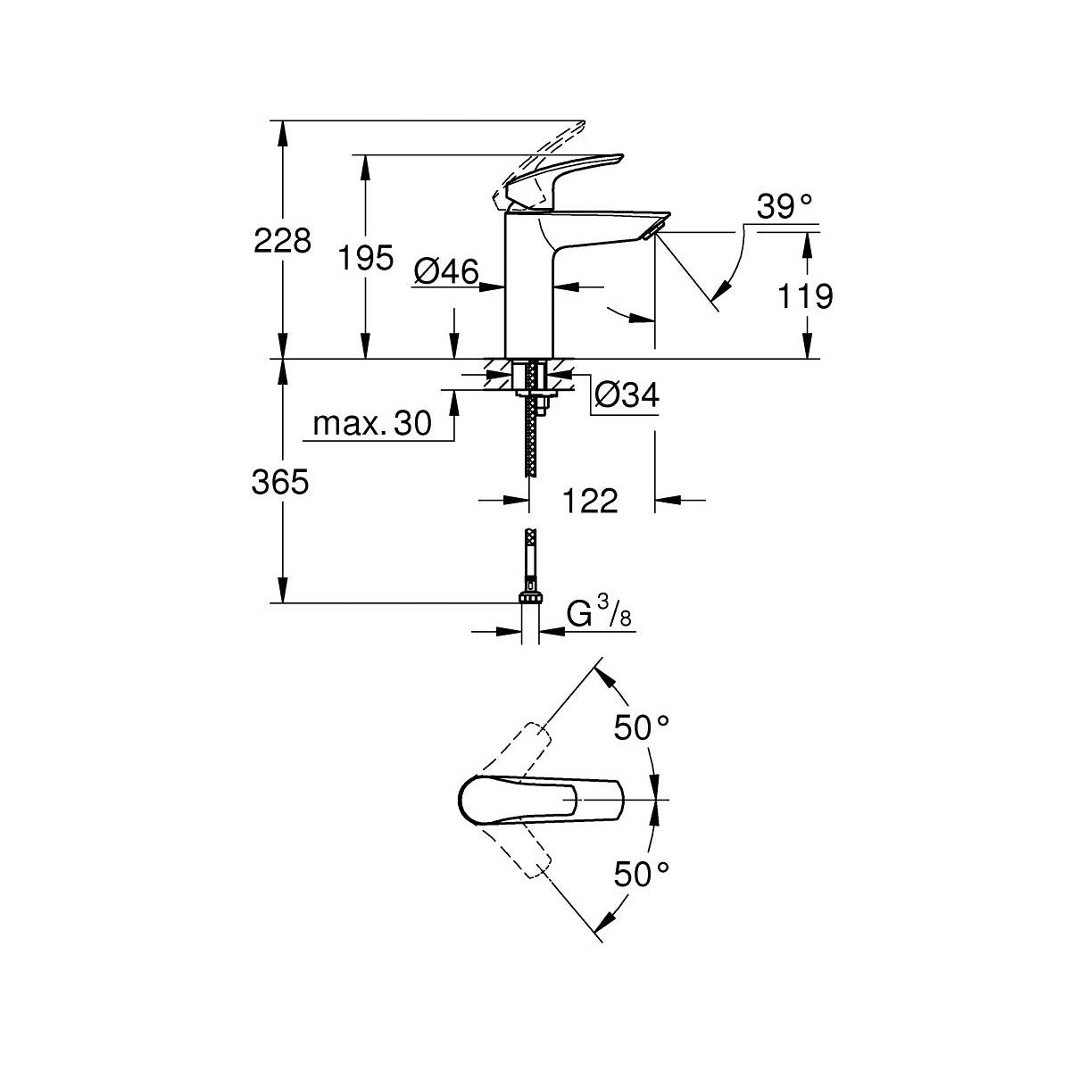 23324003 Grohe Eurosmart armatura za umivalnik