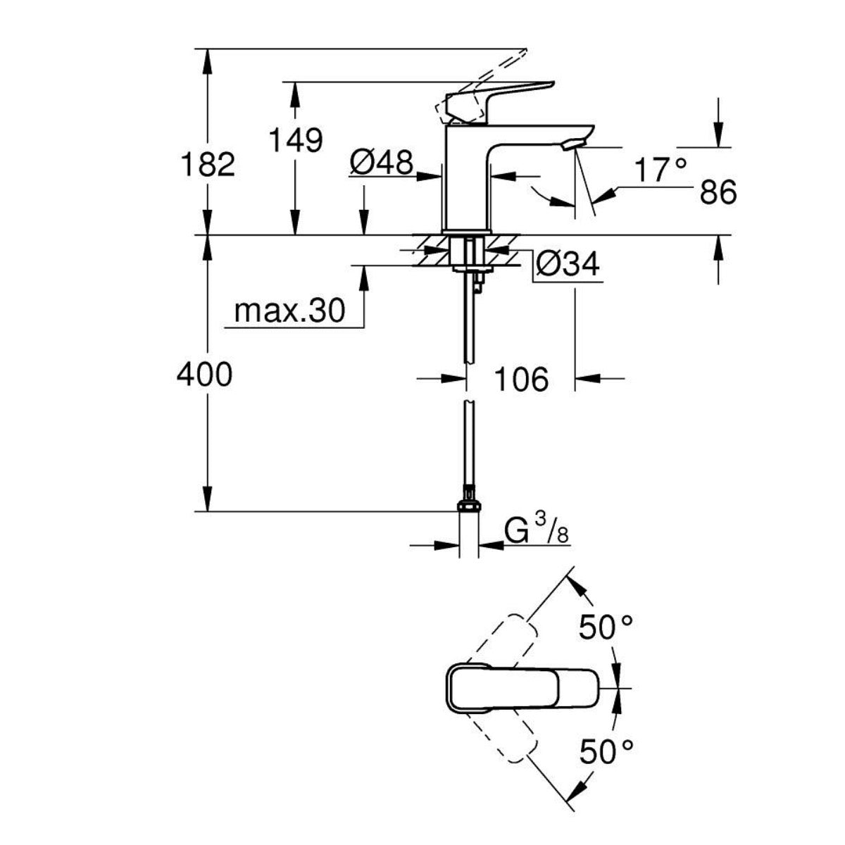 1016992430 Grohe Cubeo armatura za umivalnik