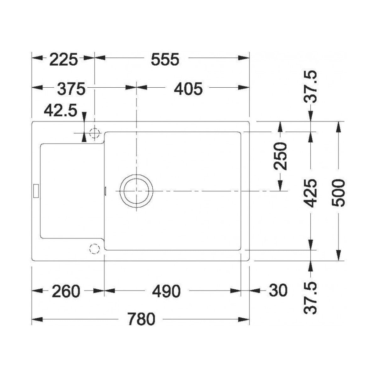 114.0363.221 Franke Maris MRG 611-78 BB pomivalno korito iz umetnega kamna