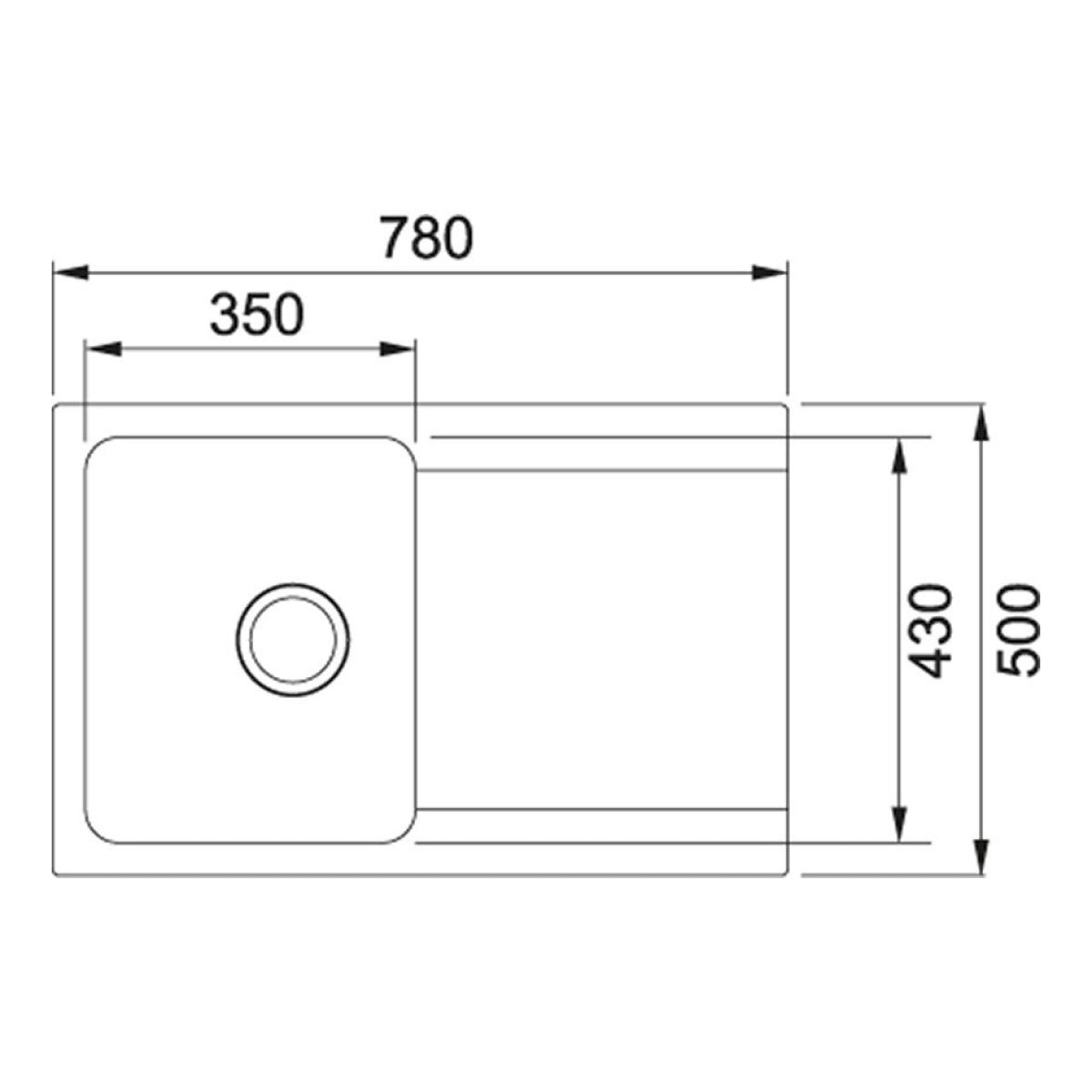 114.0395.184 Franke Orion OID 611-78 pomivalno korito iz umetnega kamna