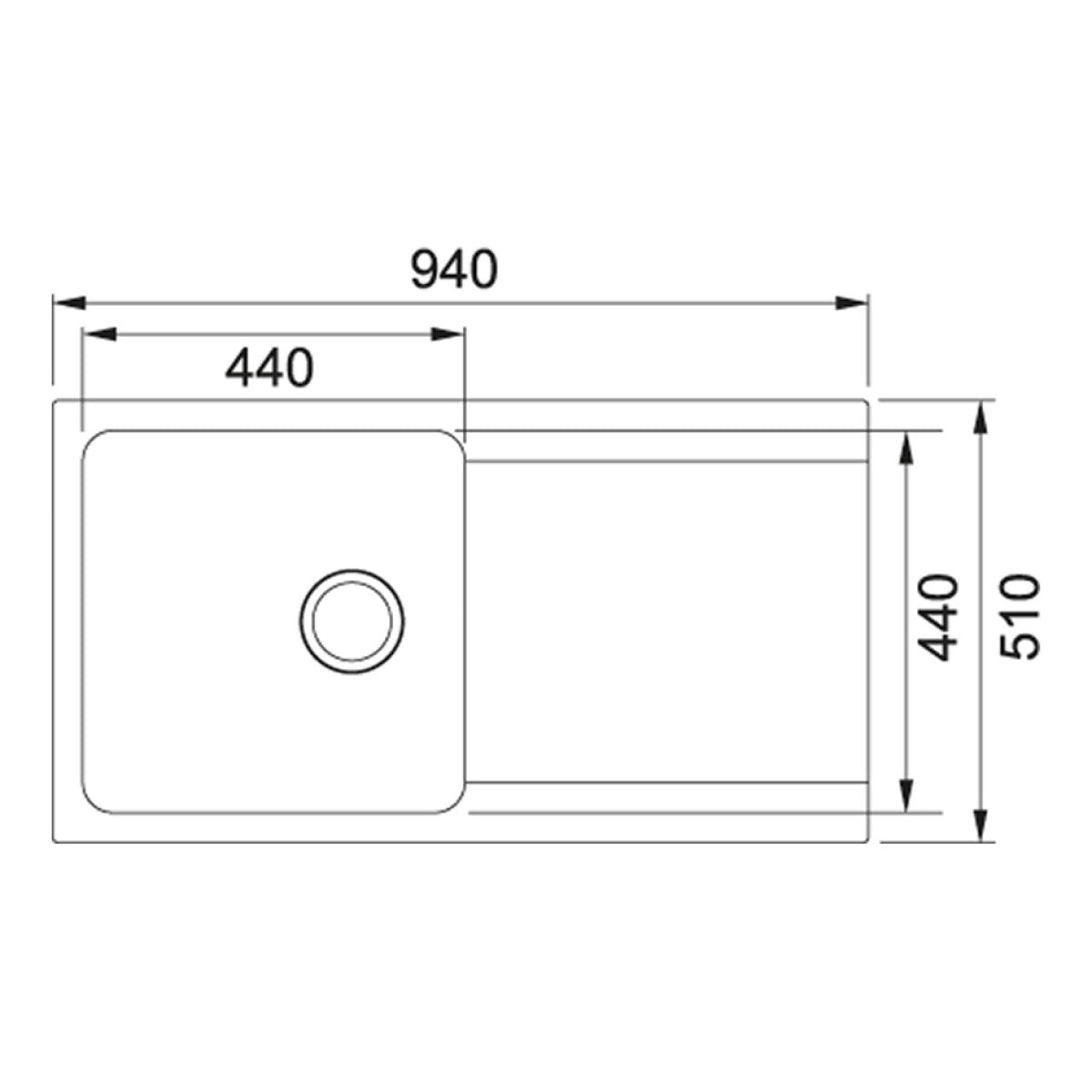 114.0442.824 Franke Orion OID 611 pomivalno korito iz umetnega kamna