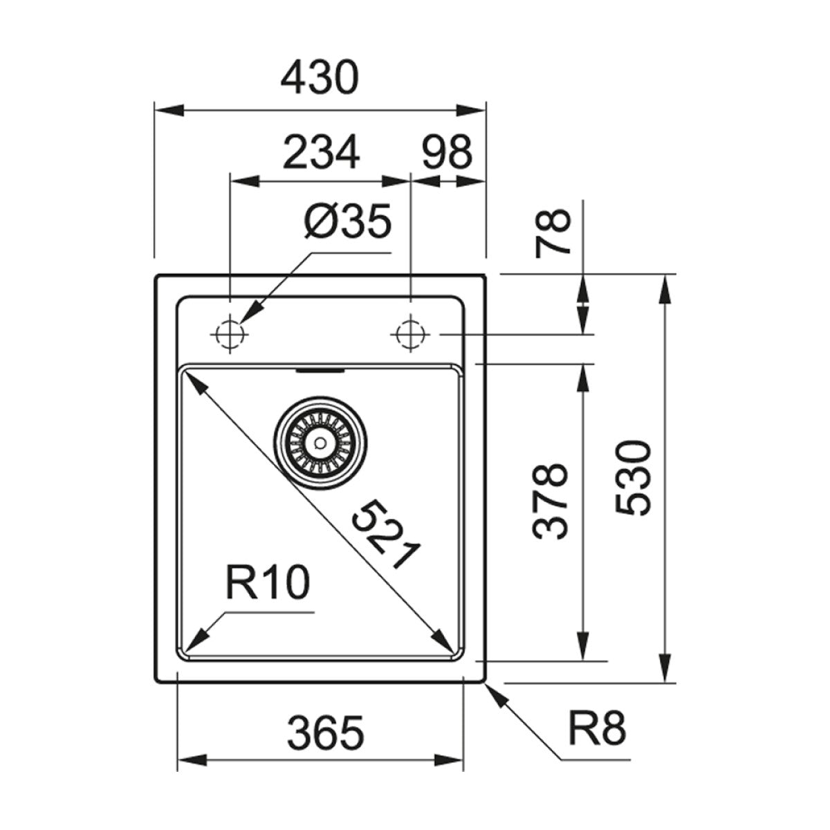 114.0503.010 Franke Sirius SID 610-40 pomivalno korito iz umetnega kamna