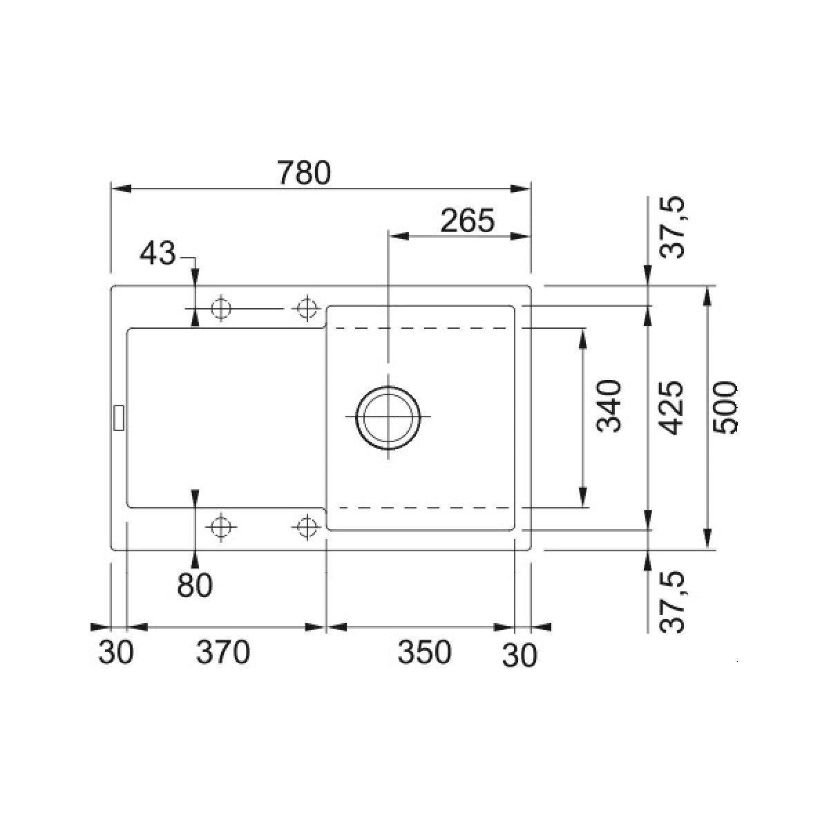114.0637.576 Franke Maris MRG 611 pomivalno korito iz umetnega kamna