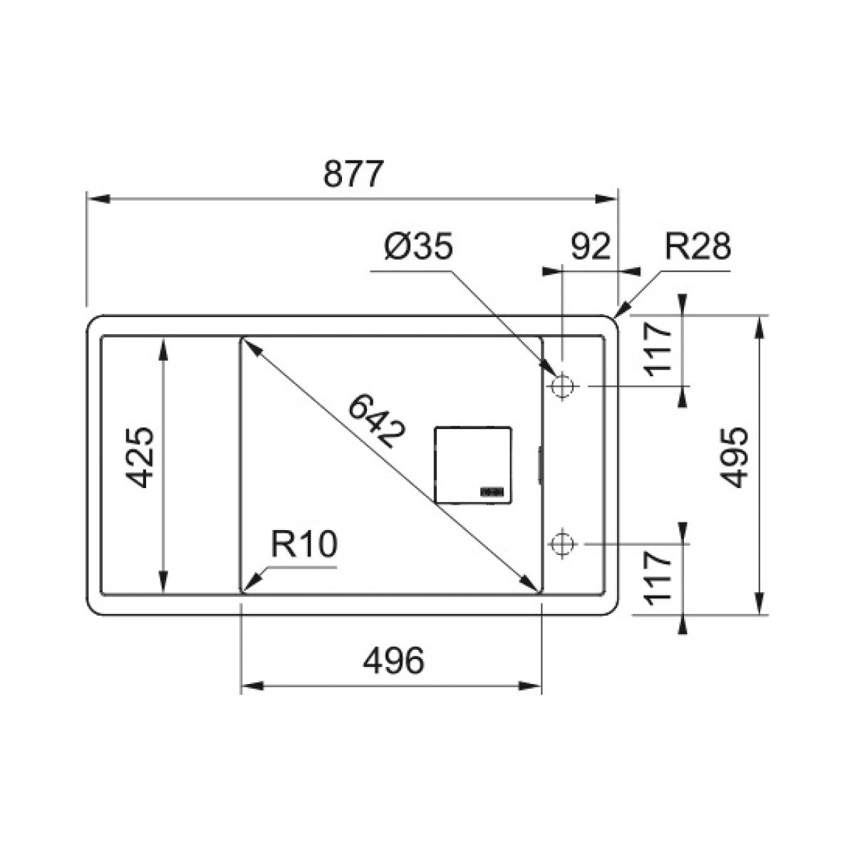 114.0651.012 Franke Fresno FSG 611-88 88x50 cm pomivalno korito iz umetnega kamna