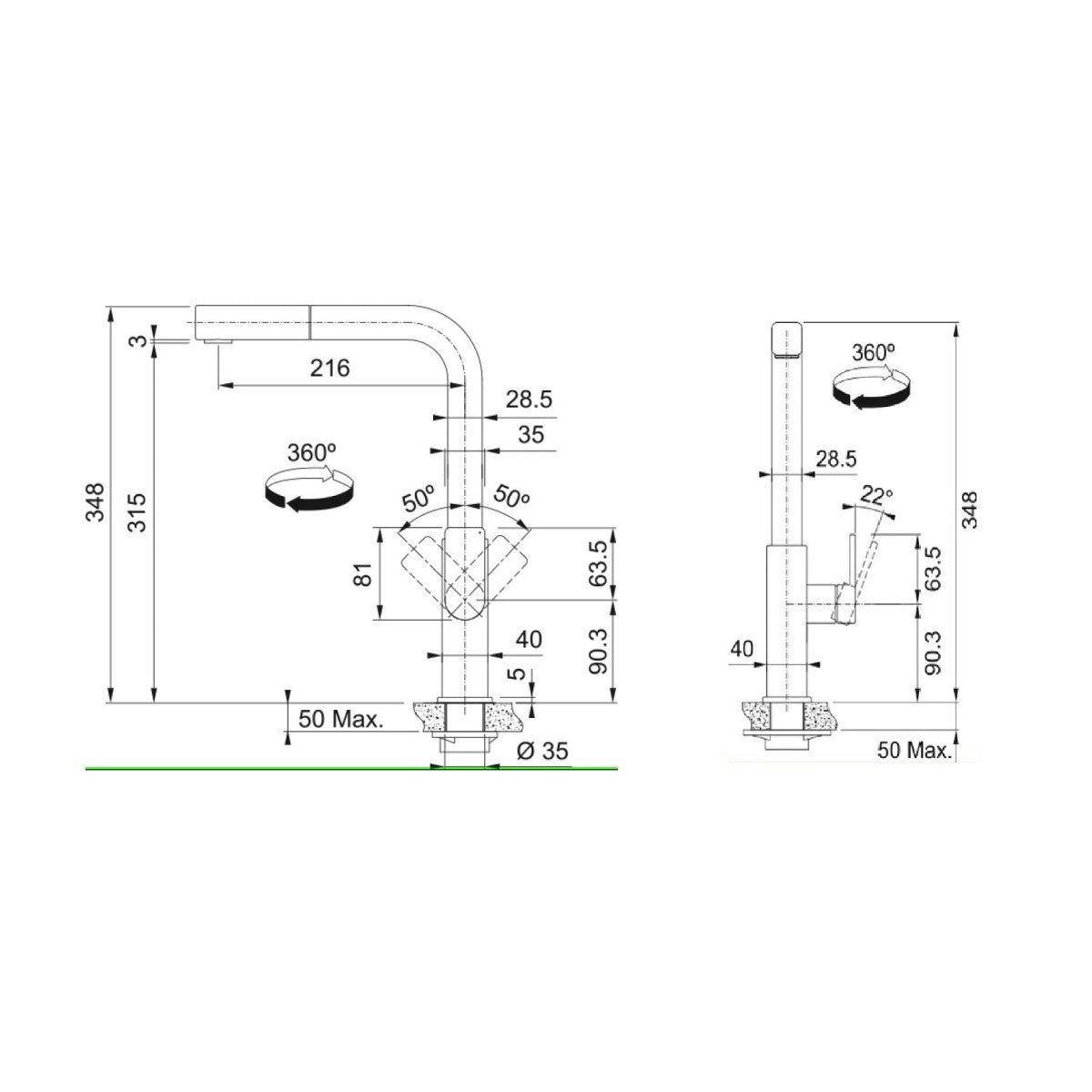 115.0547.853 Franke Mythos FC 7853.501 izvlečna kuhinjska armatura