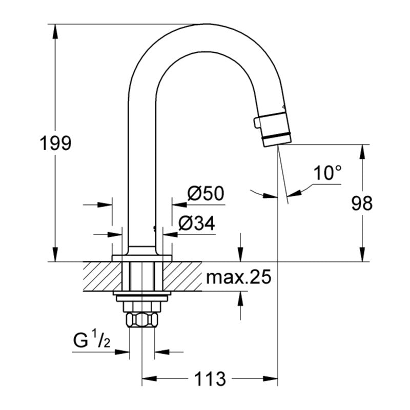 20201000 Grohe Universal armatura za umivalnik za hladno vodo