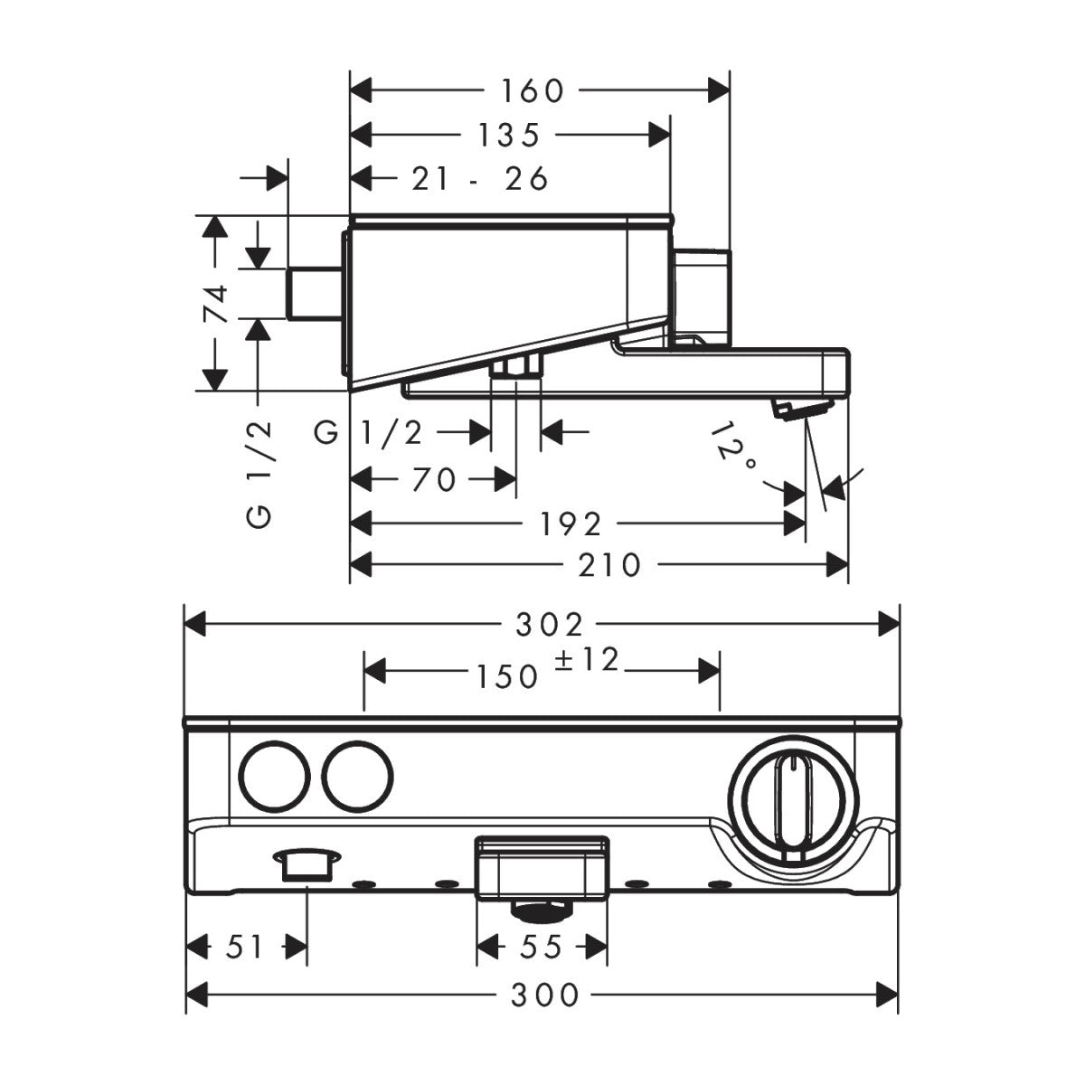 13151400 Hansgrohe ShowerTablet Select termostatska armatura za kad