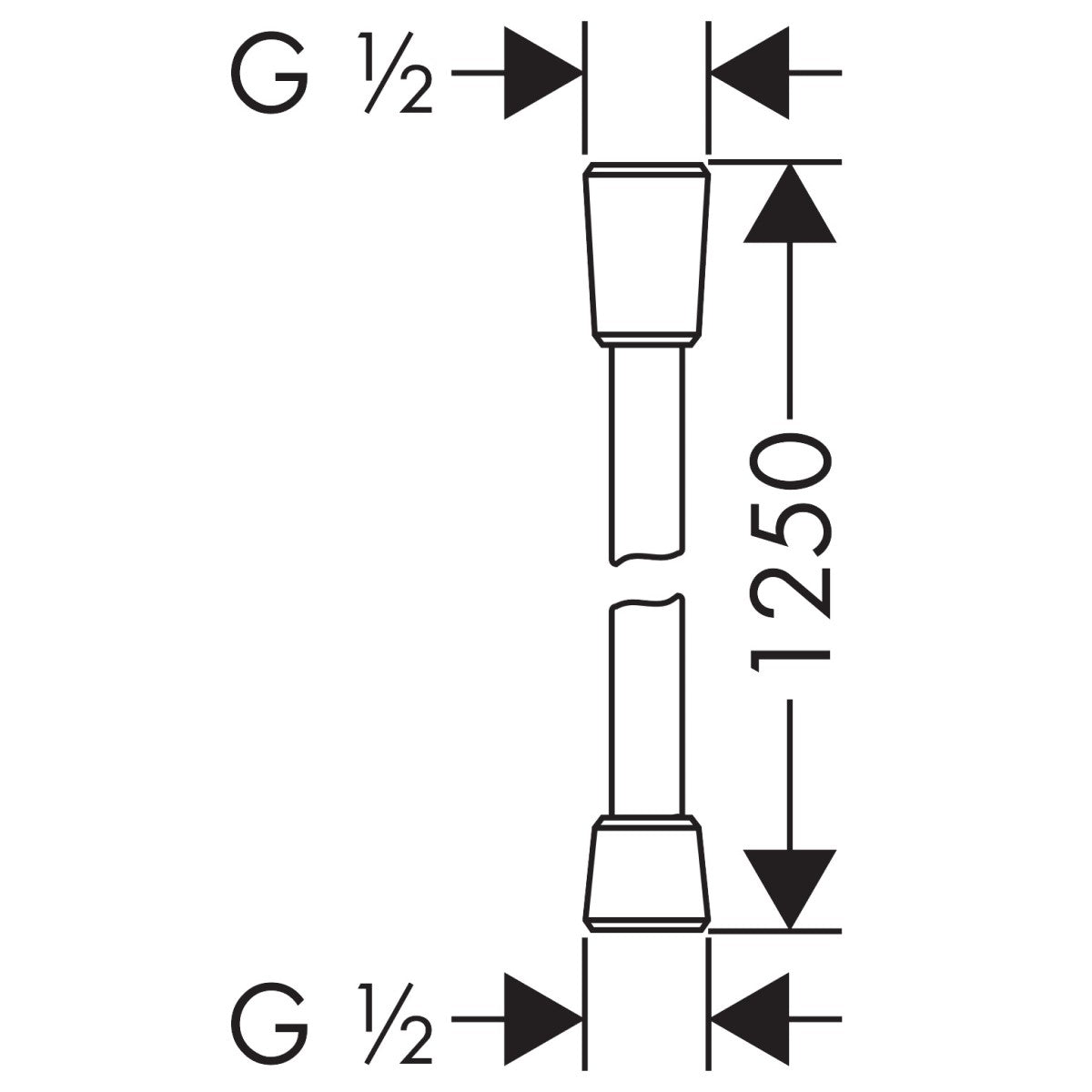28272670 Hansgrohe Isiflex tuš cev 1,25 m črna