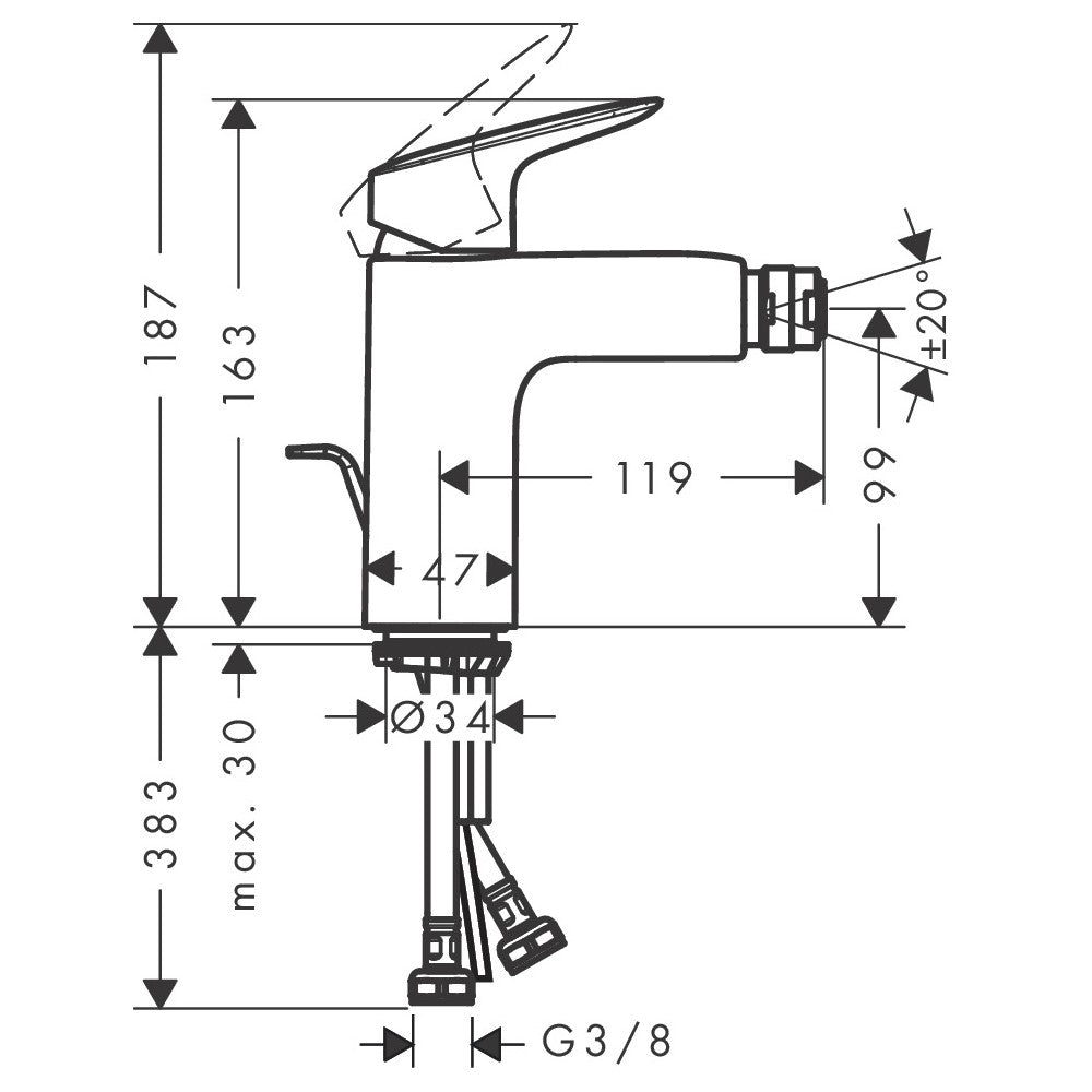 71200000 Hansgrohe Logis 100 armatura za bide