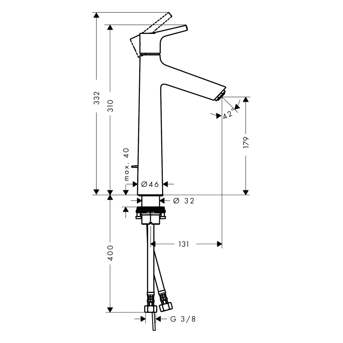 72031000 Hansgrohe Talis S 190 visoka armatura za umivalnik