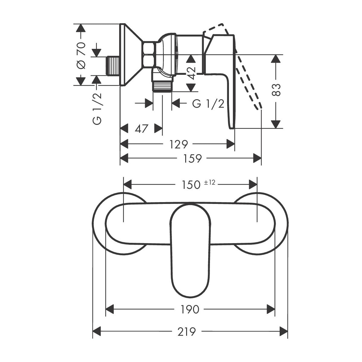 71640000 Hansgrohe Vernis Blend stenska armatura za tuš