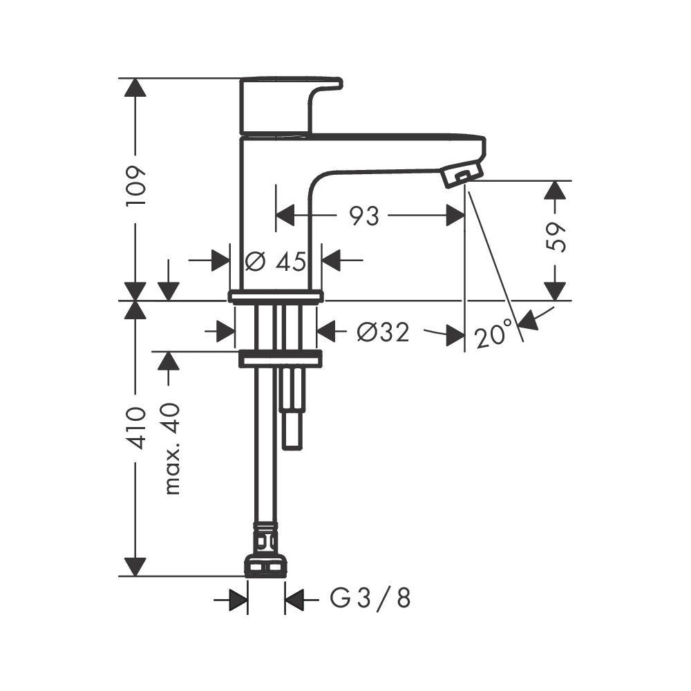 71583670 Hansgrohe Vernis Blend 70 armatura za umivalnik za hladno vodo