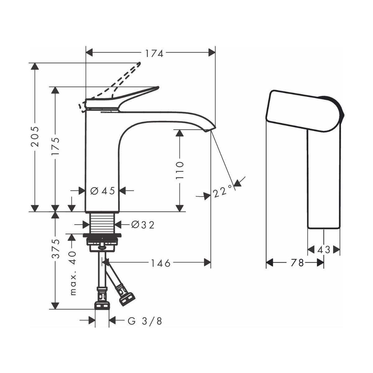 75024140 Hansgrohe Vivenis 110 CoolStart armatura za umivalnik