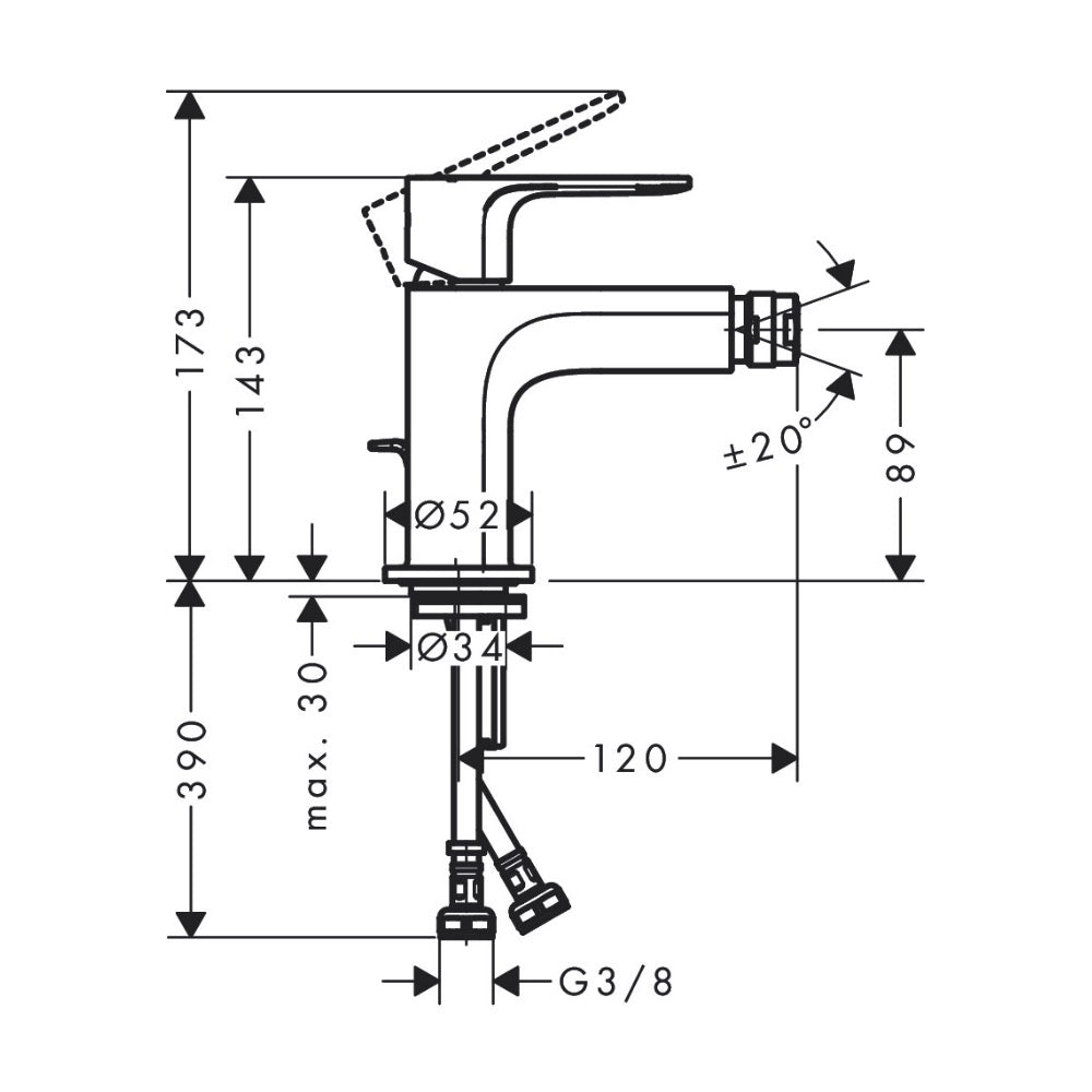 72211000 Hansgrohe Rebris E armatura za bide