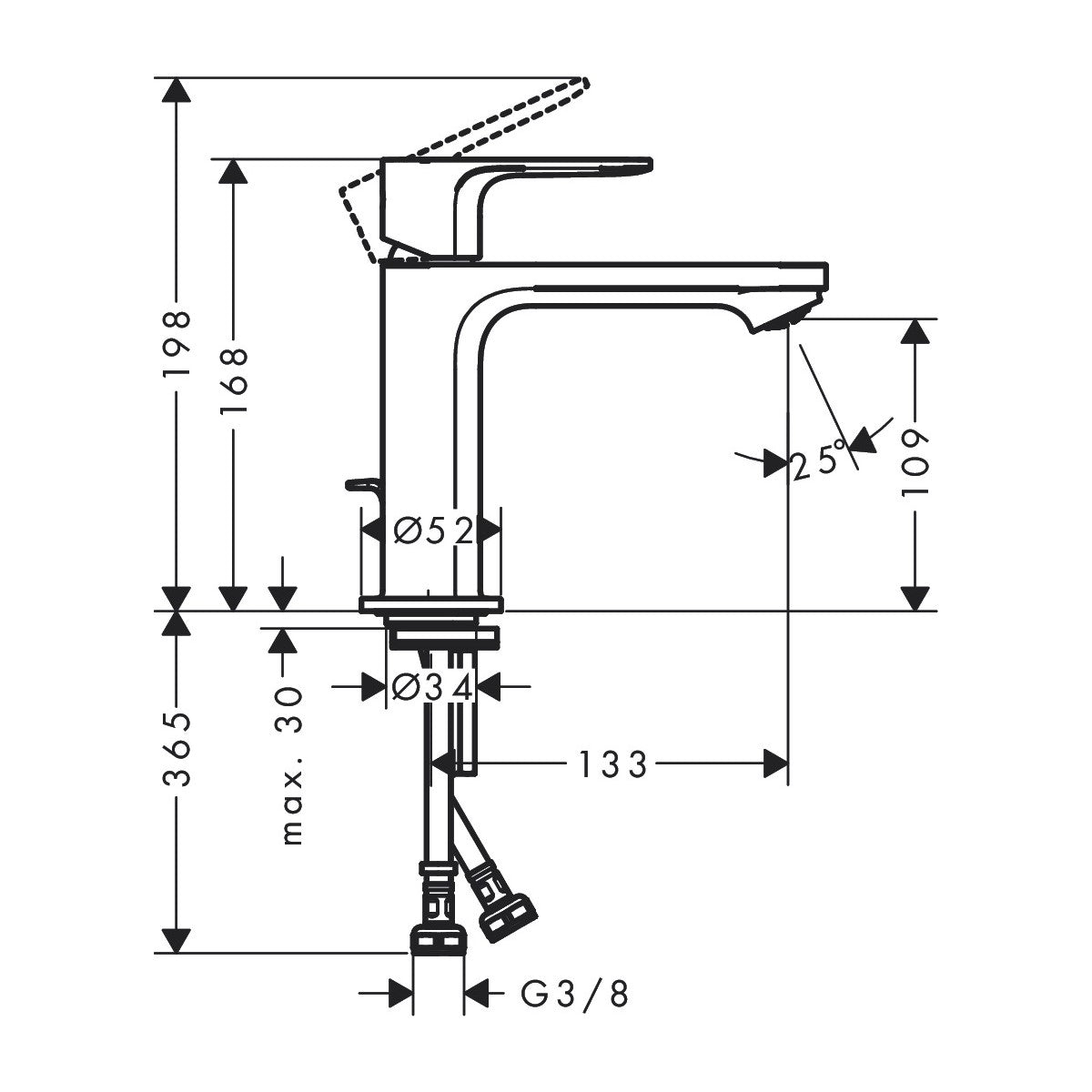 72557670 Hansgrohe Rebris E 110 armatura za umivalnik