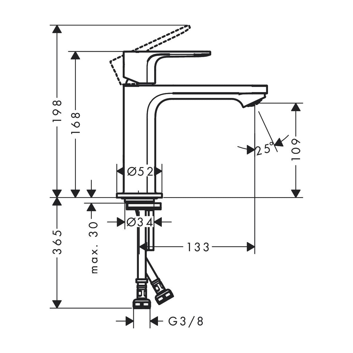 72560000 Hansgrohe Rebris E CoolStart 110 armatura za umivalnik