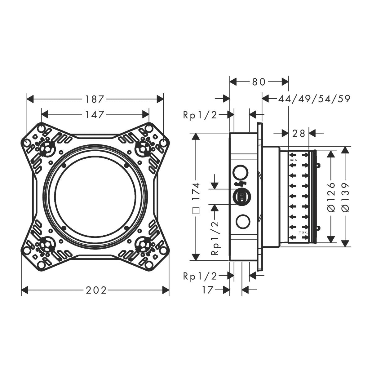 01500180 Hansgrohe iBox universal 2 podometni del