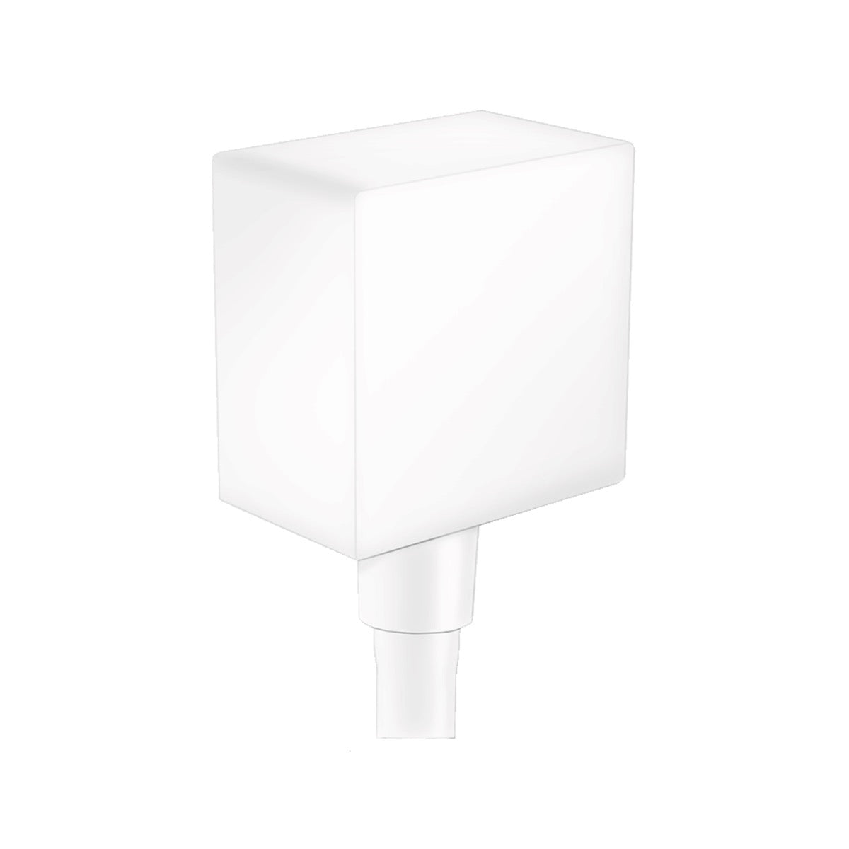 Hansgrohe FixFit priključek za tuš cev, bela mat kocka z izhodom cevi