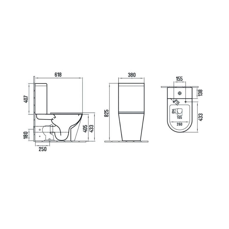 SATINF031VPSNBKM SAT Infinitio talna brezrobna WC školjka monoblok z WC desko s počasnim zapiranjem