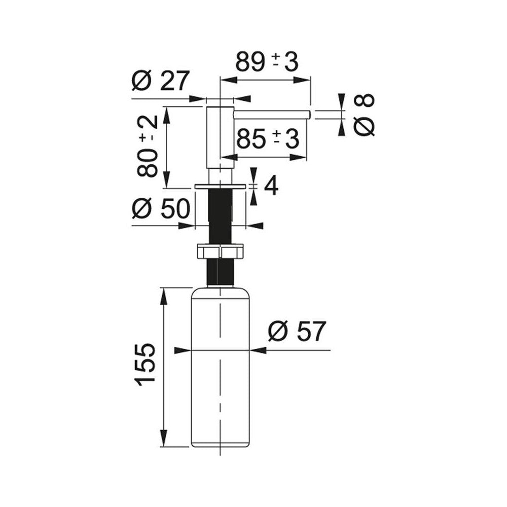 112.0625.484 Franke Atlas vgradni milnik za tekoče milo črni