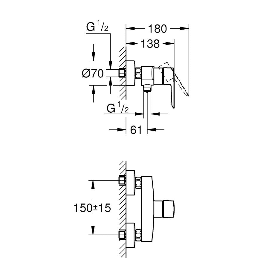 322792432 Grohe Start stenska armatura za tuš