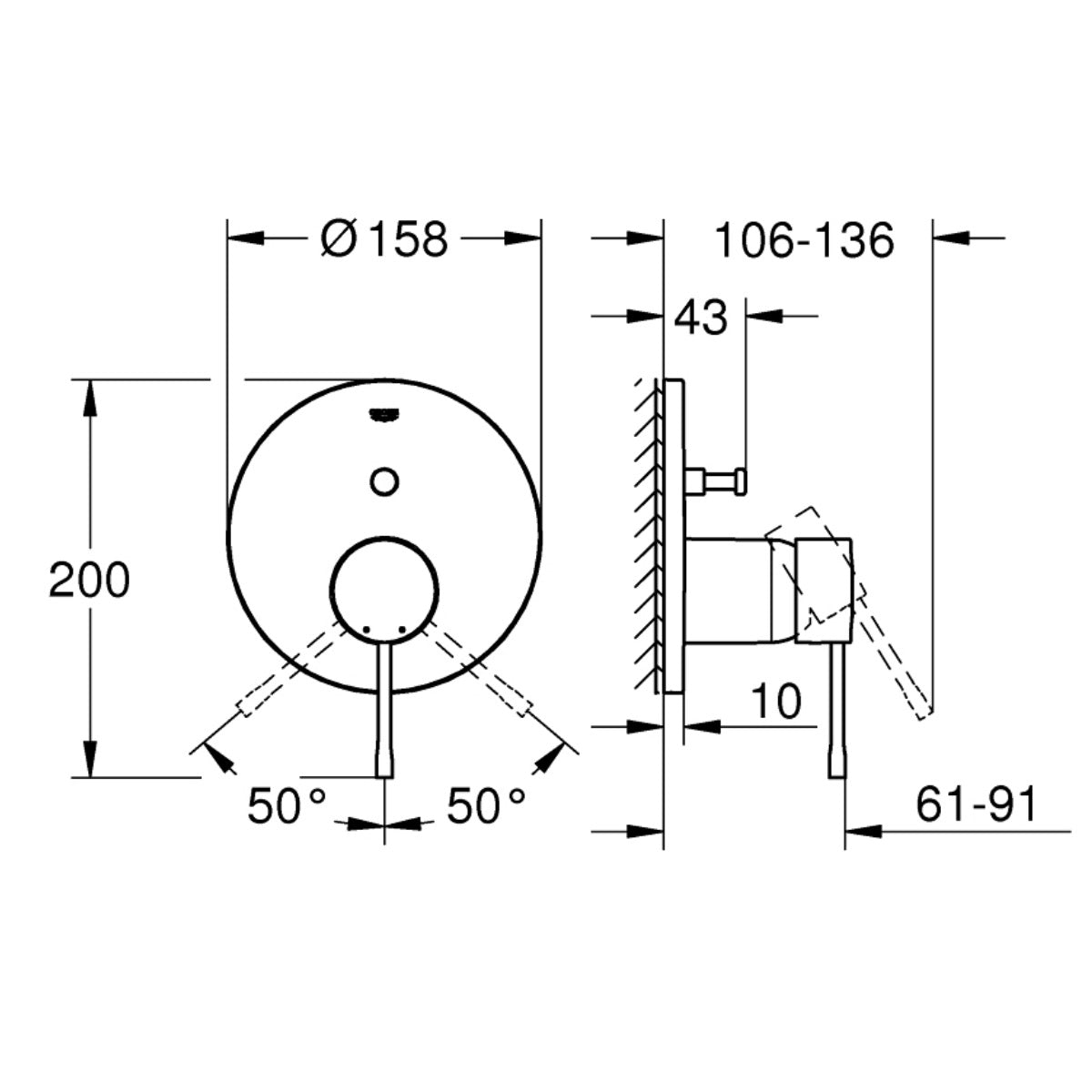 24058GL1 Grohe Essence New pokrivna plošča za kad ali tuš