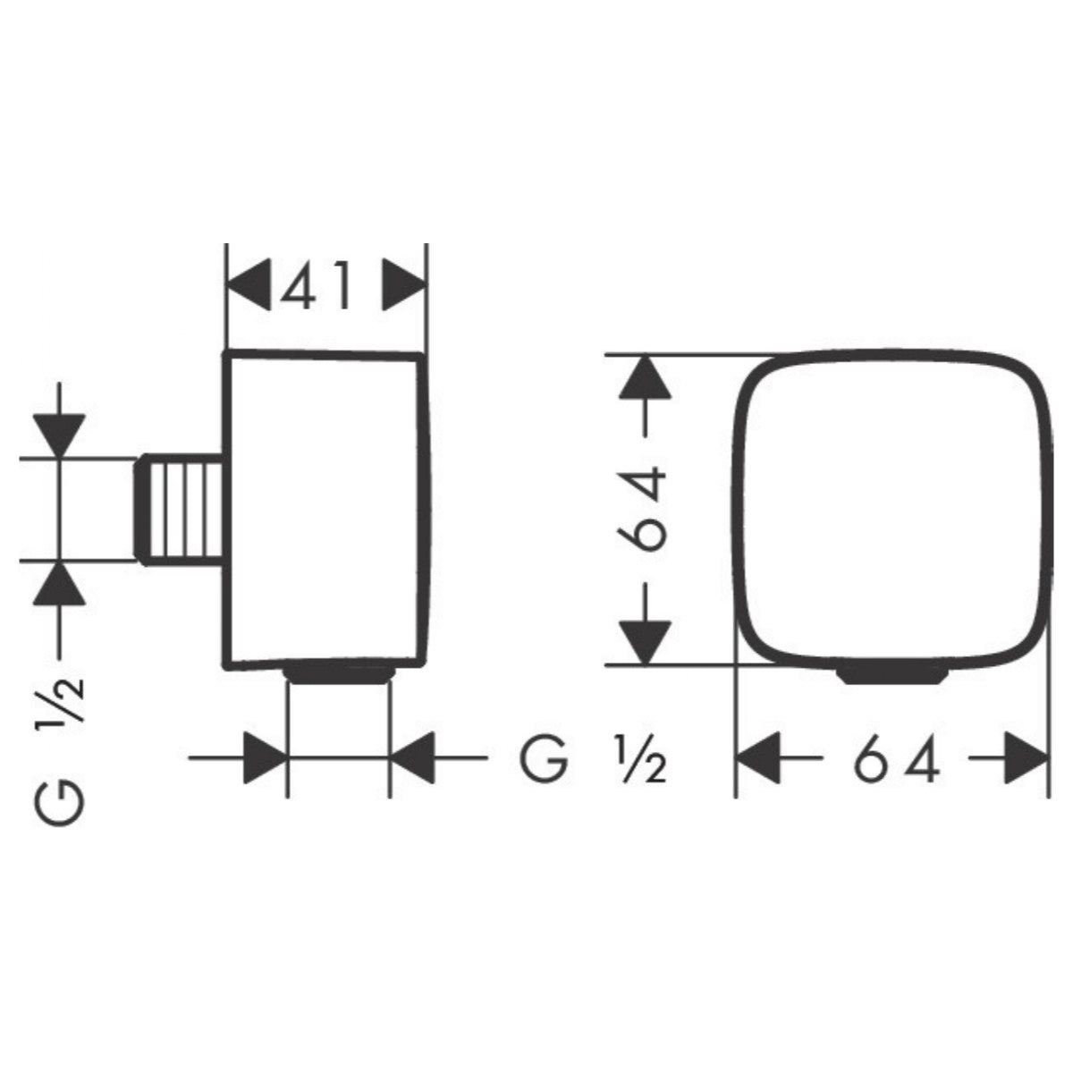 Kopalniški dodatki 26457670 Hansgrohe FixFit priključek za tuš cev črni | KOPALNICA-ONLINE.SI