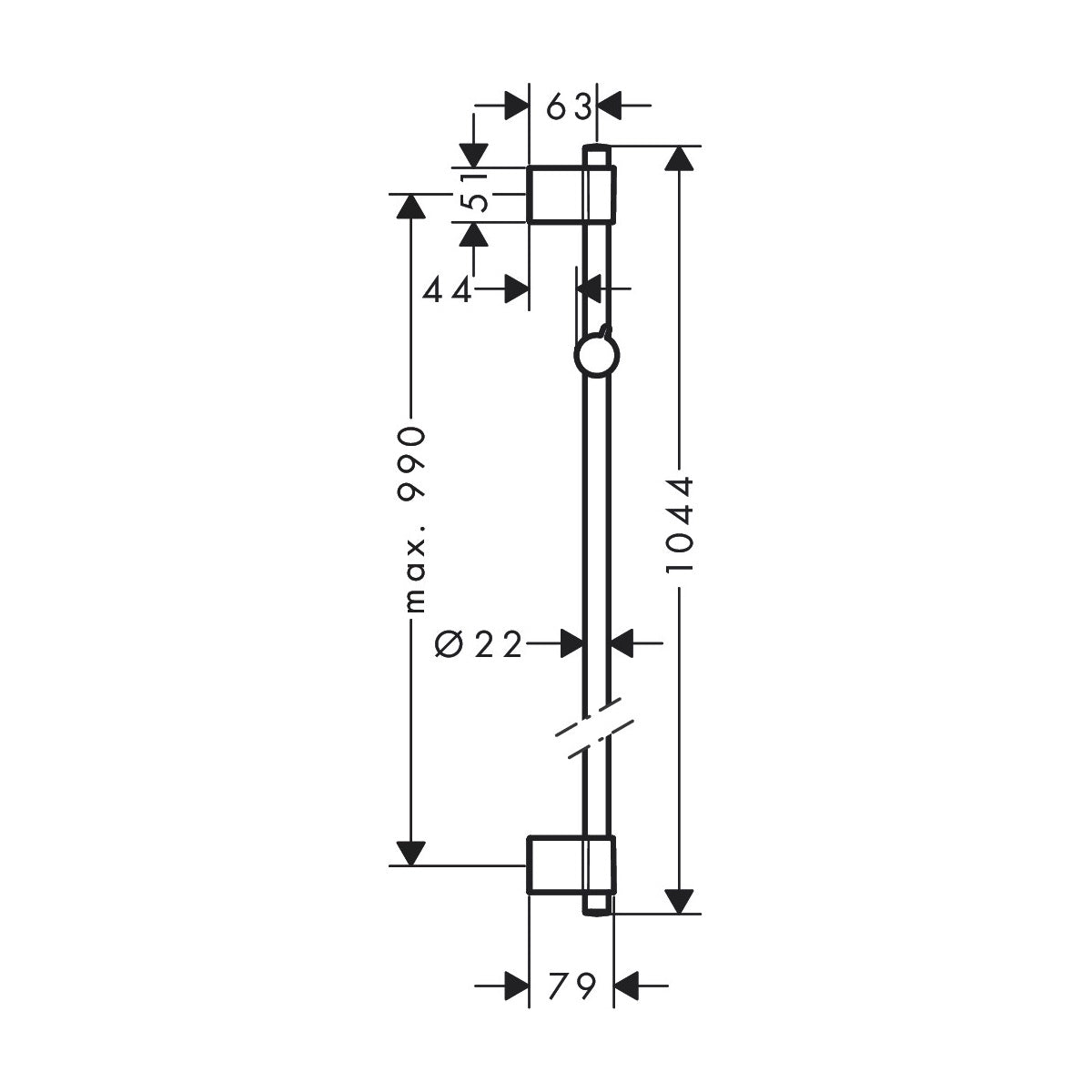 27356000 Hansgrohe Unica Varia tuš konzola 1050 mm