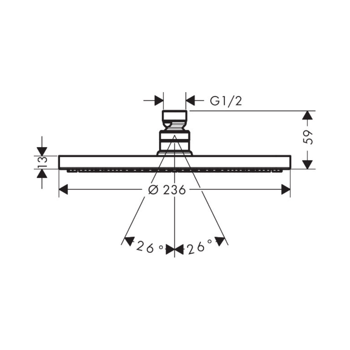27623670 Hansgrohe Raindance S 240 1jet nadglavna prha