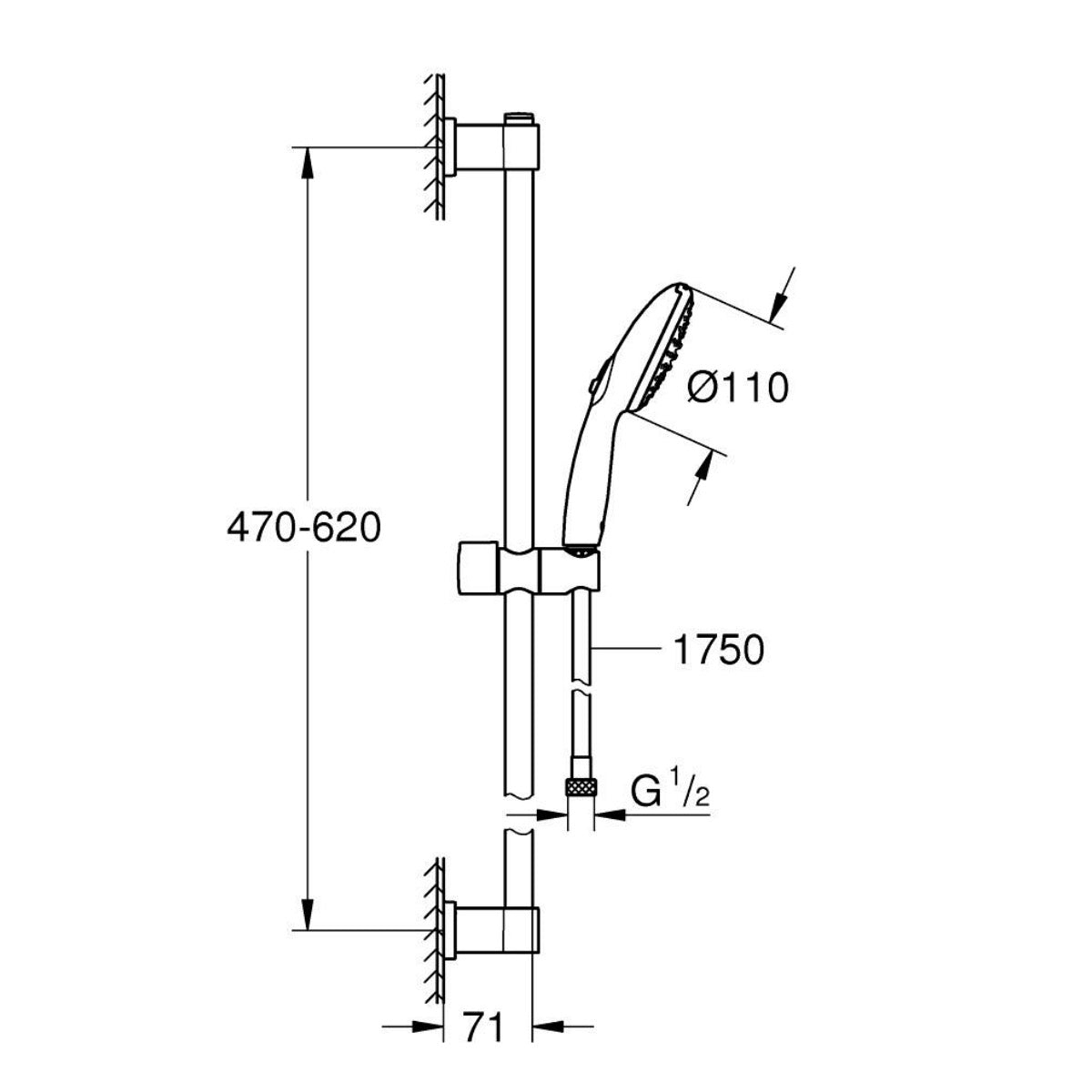 279482431 Grohe Vitalio Start 110 tuš set brez armature