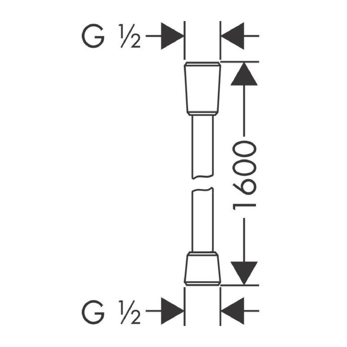 Tuš cev 28276670 Hansgrohe Isiflex tuš cev 1,6 m črna | KOPALNICA-ONLINE.SI
