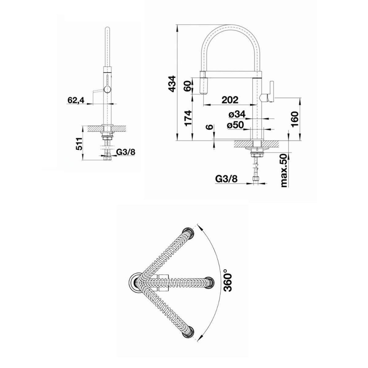 519844 Blanco Culina-S Mini izvlečna kuhinjska armatura