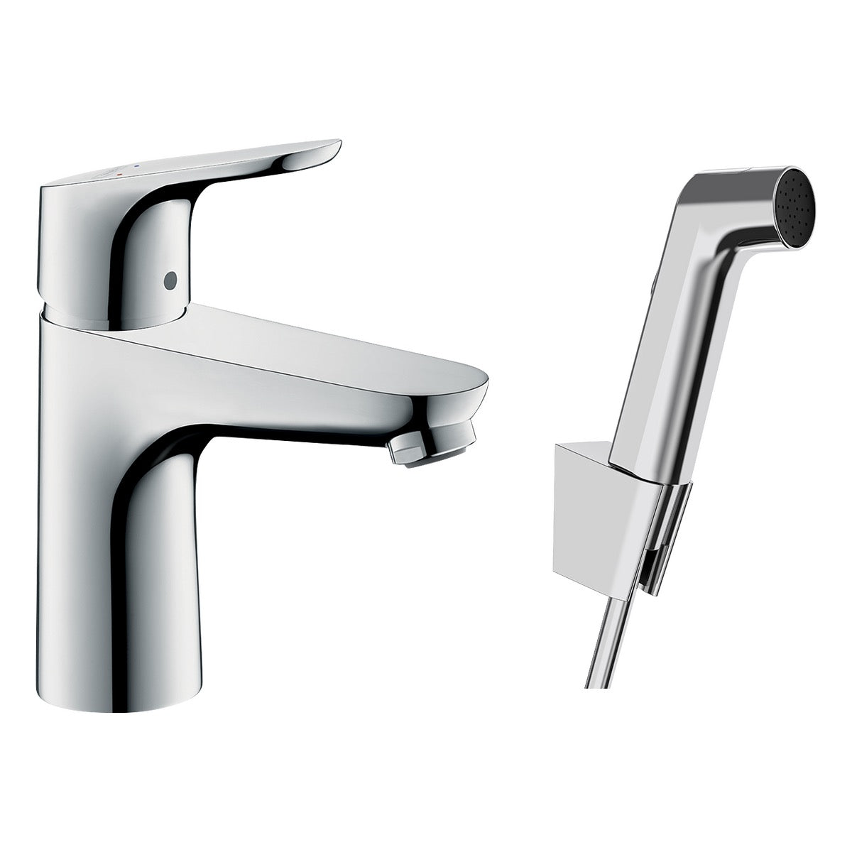31927000 Hansgrohe Focus 100 armatura za umivalnik s higienskim tuš setom