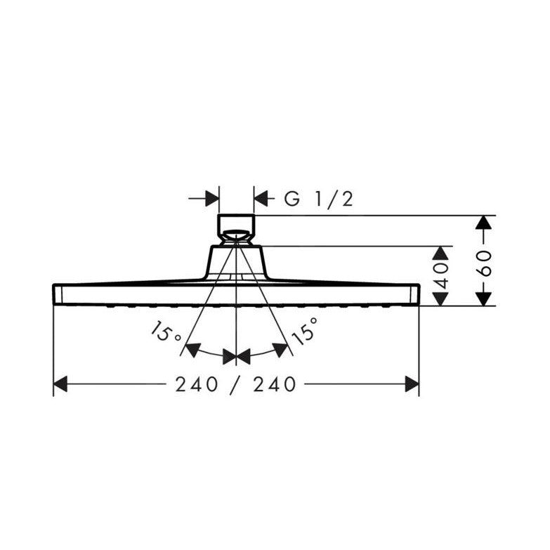26727670 Hansgrohe Crometta E 240 1jet nadglavna prha črna