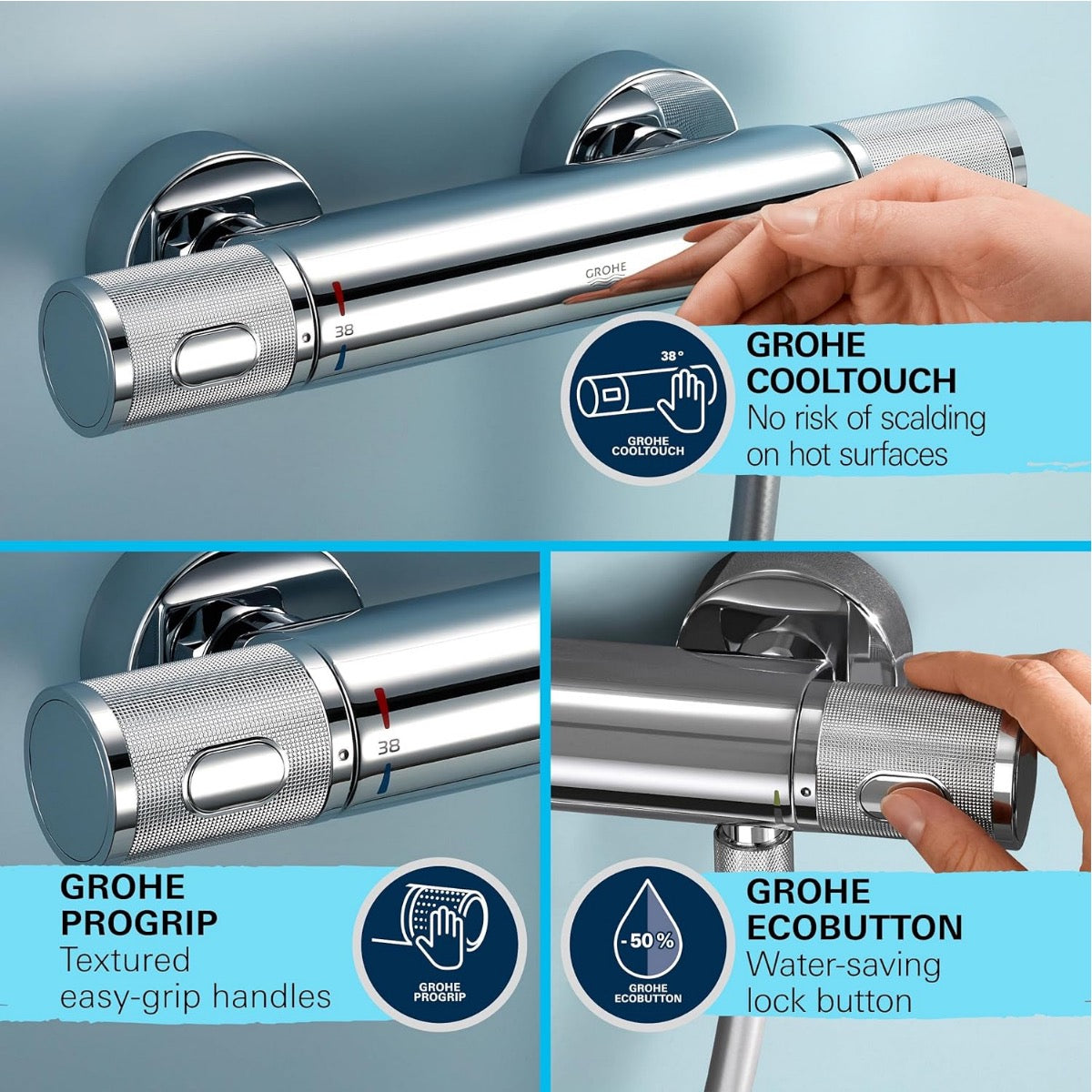 34853001 Grohe Precision Feel stenska termostatska armatura s tuš setom