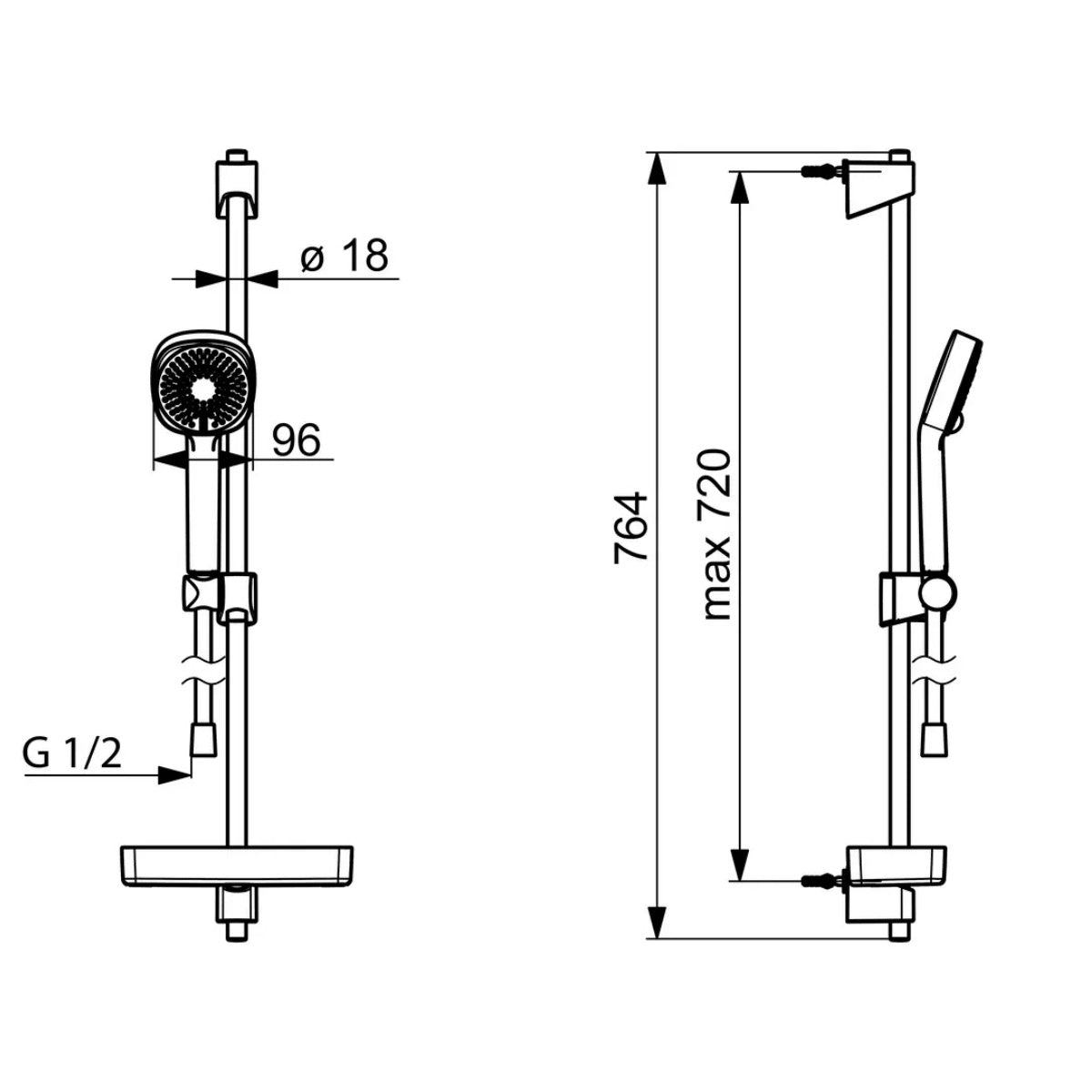44770131 Hansa Basicjet tuš set brez armature