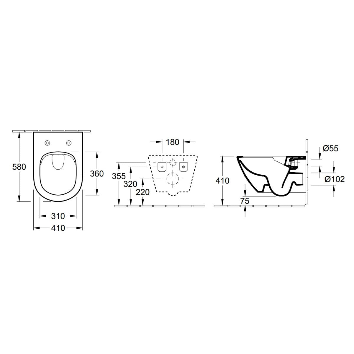 4609R0R1 Villeroy & Boch Subway 2.0 Comfort CeramicPlus viseča brezrobna WC školjka